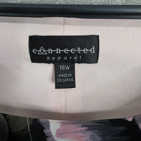 Womens Connected Apparel Floral Print Sleeveless Sheath Dress Cowl Neck Size 18W - Picture 5 of 10